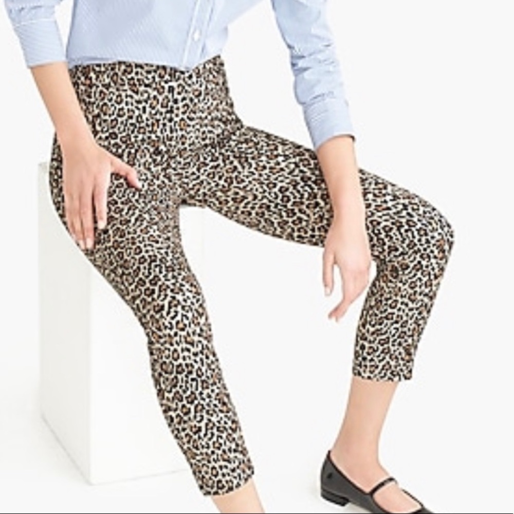 NWT, J.Crew Leopard Print Minnie Pant, Size 4